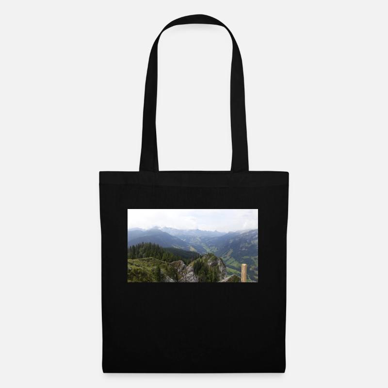 Alpenpanorama - Stoffbeutel - Schwarz