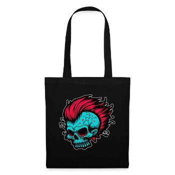 Cartoon Horror Punk Zombie Skull - Stoffbeutel - Schwarz - Vorne