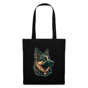 Berger allemand - Sac en tissu - noir - Devant