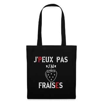 J Peux Pas J ai Fraises - Sac en tissu - noir - Devant