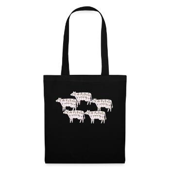 Cows full of mushrooms - Tote Bag - black - Front