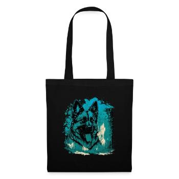 Berger allemand - Sac en tissu - noir - Devant