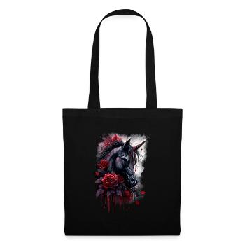 Rose and Unicorn - Tote Bag - black - Front