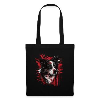 Border Collie - Stoffbeutel - Schwarz - Vorne