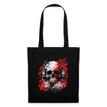 Zombie skull Disc Jockey - Tote Bag - black - Front