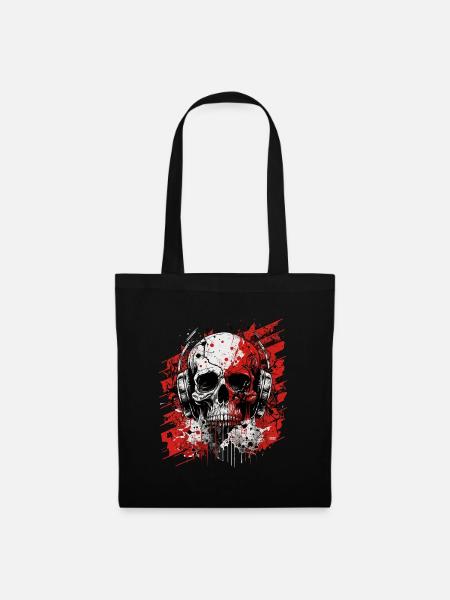Zombie skull Disc Jockey - Stoffbeutel - Schwarz