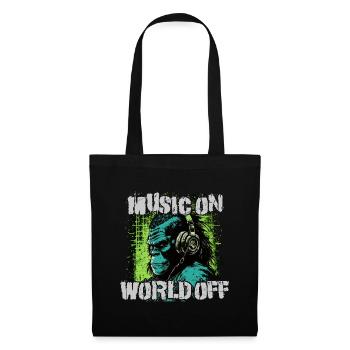 Musique allumée, monde éteint - Sac en tissu - noir - Devant
