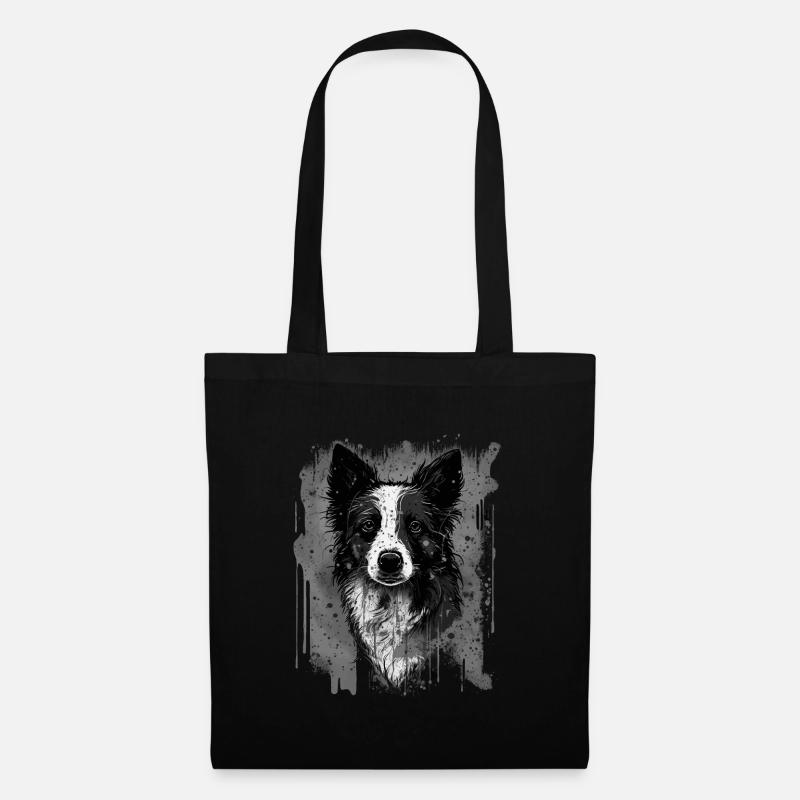 Border Collie - Stoffbeutel - Schwarz