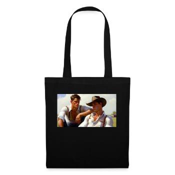 Deux fermiers travaillant ensemble - Sac en tissu - noir - Devant