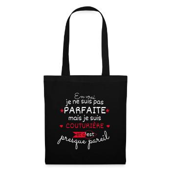 Pas parfaite mais Couturière - Sac en tissu - noir - Devant