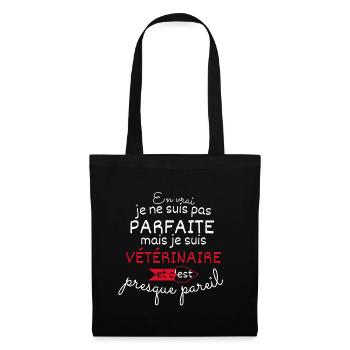 Pas parfaite mais Vétérinaire - Sac en tissu - noir - Devant