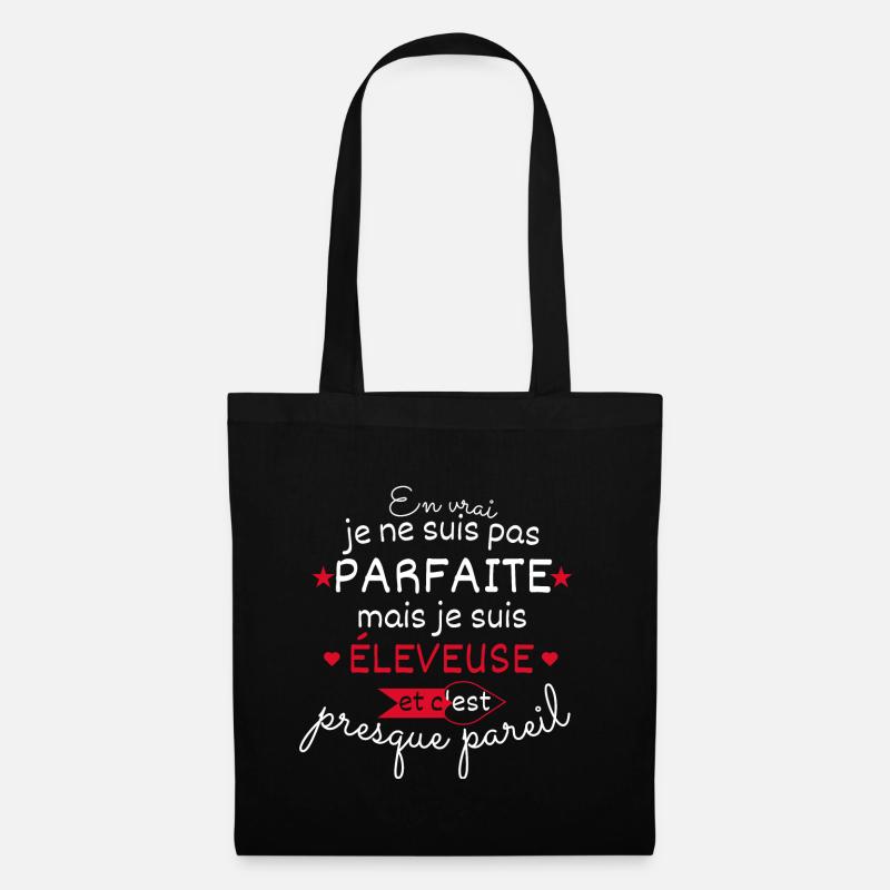 Pas parfaite mais éleveuse - Sac en tissu - noir