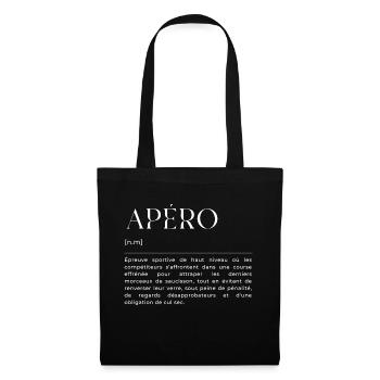 Apéro: Définition Drôle - Cadeau Amusant - Sac en tissu - noir - Devant
