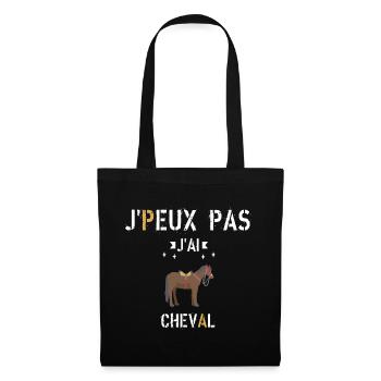 J Peux Pas J Ai Cheval - Sac en tissu - noir - Devant