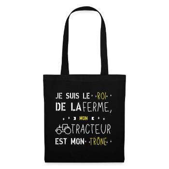 Tracteur agricole - Sac en tissu - noir - Devant