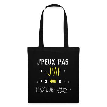 j peux pas j ai mon tracteur - Sac en tissu - noir - Devant