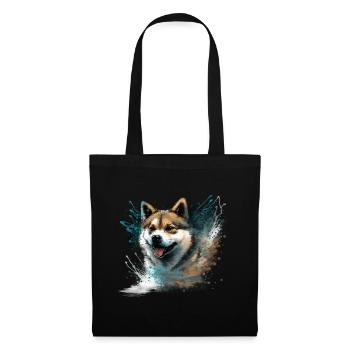Akita Inu Chien - Sac en tissu - noir - Devant