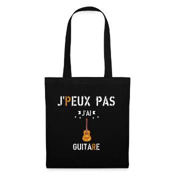J Peux Pas J Ai Guitare - Sac en tissu - noir - Devant