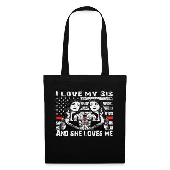 J’aime mon sis - Sac en tissu - noir - Devant