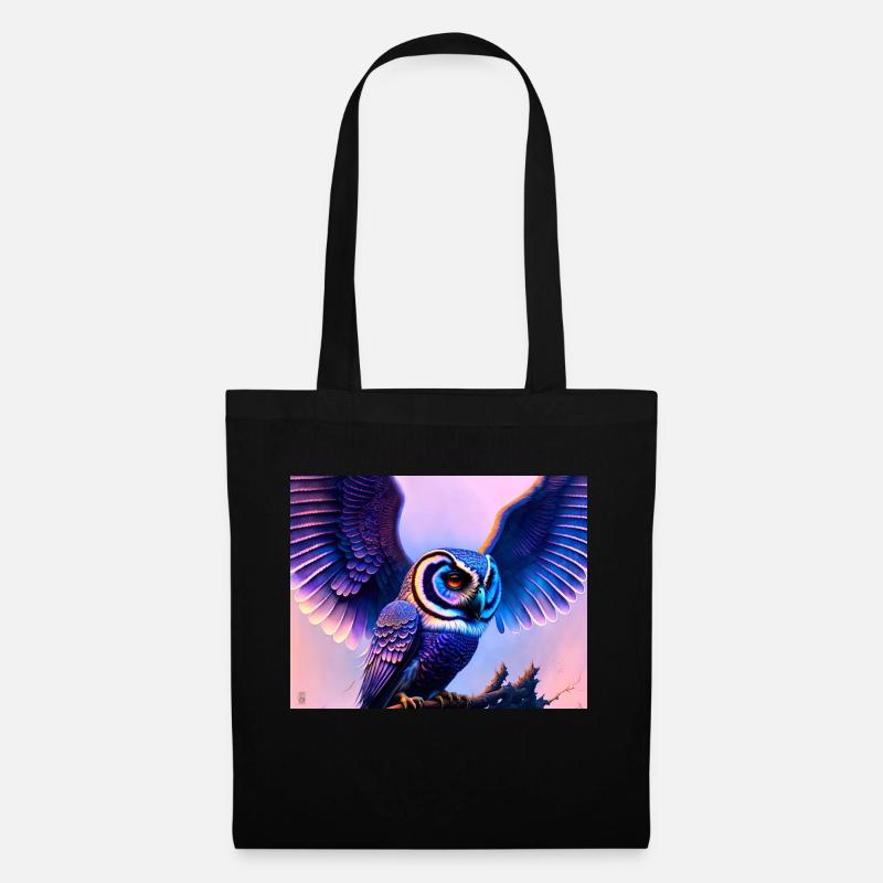 Eule - Stoffbeutel - Schwarz