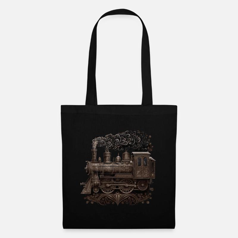 Dampflokomotive - Stoffbeutel - Schwarz