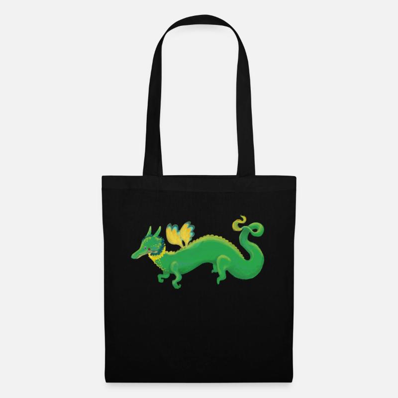 Drache - Stoffbeutel - Schwarz