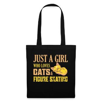 Just A Girl Who Loves Cats & Figure Skating Ice Sk - Tote Bag - black - Front