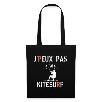 Je peux pas j ai kitesurf - Sac en tissu - noir - Devant