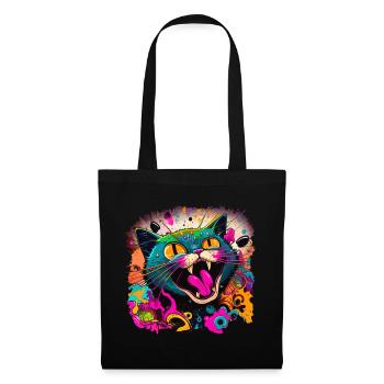 Cat in graffiti style - Tote Bag - black - Front
