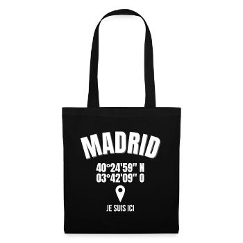Madrid, Espagne, capitale de l'Espagne - Sac en tissu - noir - Devant