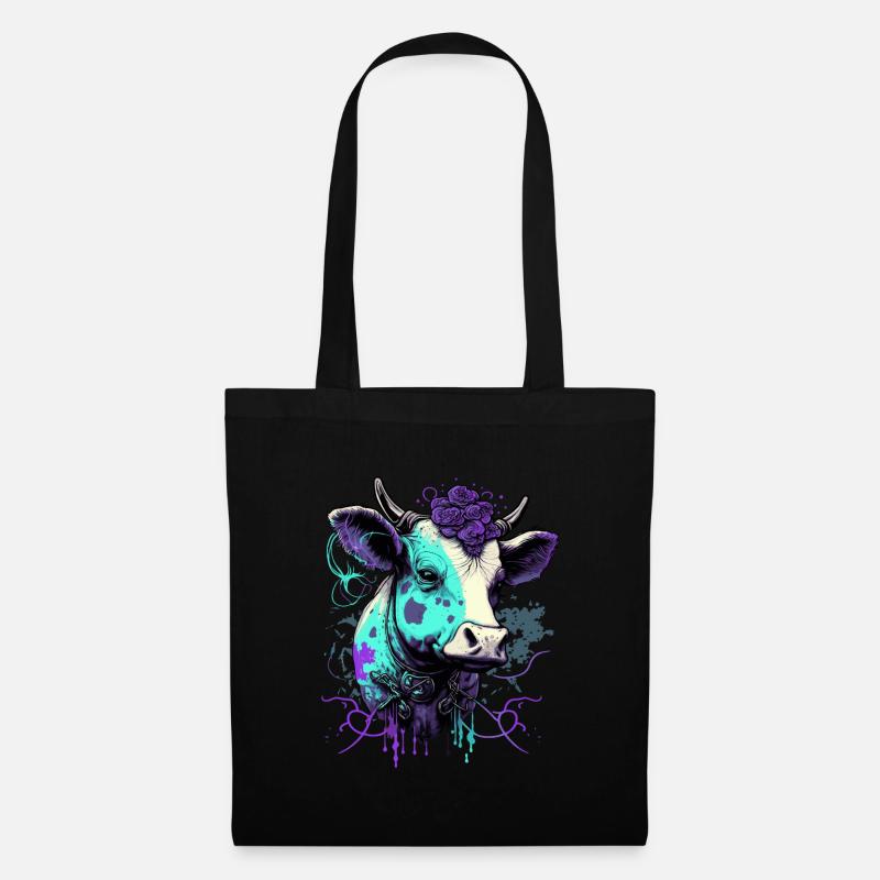 Une drôle de vache bizarre - Sac en tissu - noir