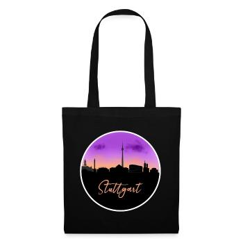 Stuttgart Fine Skyline - Sac en tissu - noir - Devant