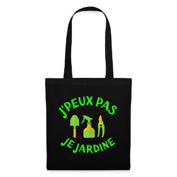 jardinage, jardiner, fan de jardinage - Sac en tissu - noir - Devant