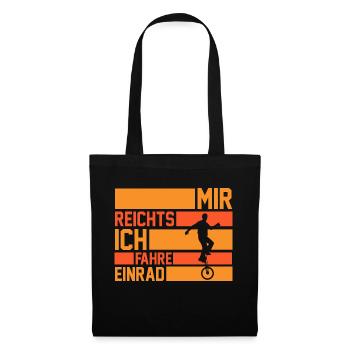 Kunstrad Fahrrad Einrad - Stoffbeutel - Schwarz - Vorne