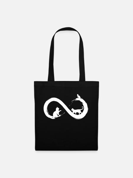 Infinity-Katze - Stoffbeutel - Schwarz