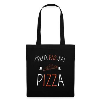 J peux pas j ai pizza - Sac en tissu - noir - Devant