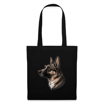Berger allemand - Sac en tissu - noir - Devant