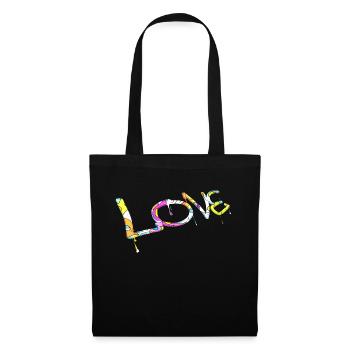 Graffiti-Stil Splash Hip-Hop-Farben Maler Liebe - Stoffbeutel - Schwarz - Vorne