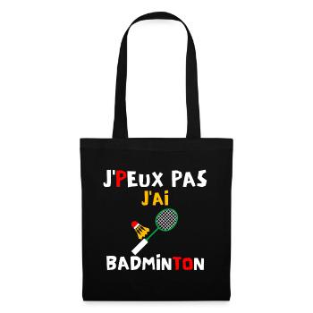 J peux pas j ai badminton - Sac en tissu - noir - Devant