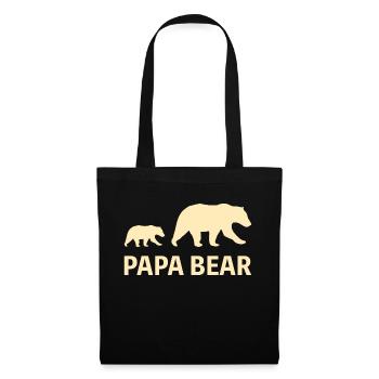 Papa Bear Vatertag Vater Geschenk - Stoffbeutel - Schwarz - Vorne