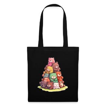 Funny teddy bears Colorful bears - Tote Bag - black - Front