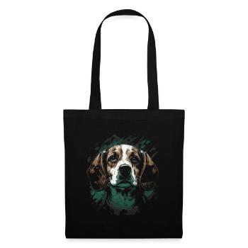 Beagle Hund - Stoffbeutel - Schwarz - Vorne