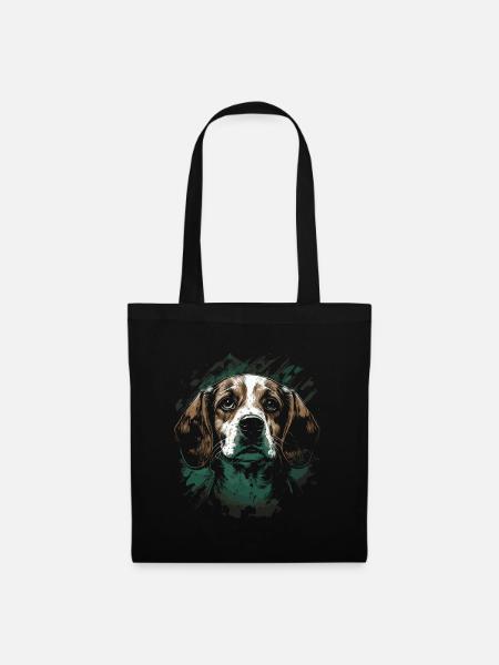 Beagle Hund - Stoffbeutel - Schwarz