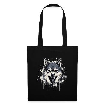 Husky Dog - Stoffbeutel - Schwarz - Vorne