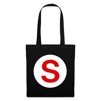 autocollant voiture, sénior à bord - Sac en tissu - noir - Devant
