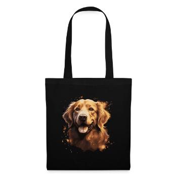 Golden Retriever Hund - Stoffbeutel - Schwarz - Vorne