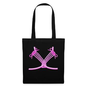 Shibari 3 rose - Sac en tissu - noir - Devant