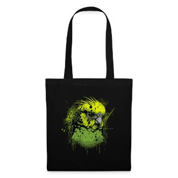 Perruche verte - Sac en tissu - noir - Devant