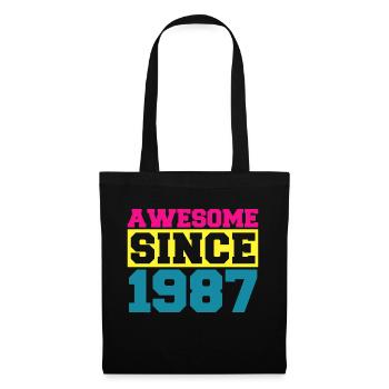 Awesome since 1987. Funny gift men women birthday - Sac en tissu - noir - Devant