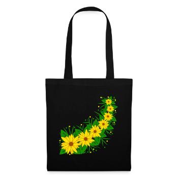 Sunflower Flower Vine Yellow Sunflower Pattern - Tote Bag - black - Front